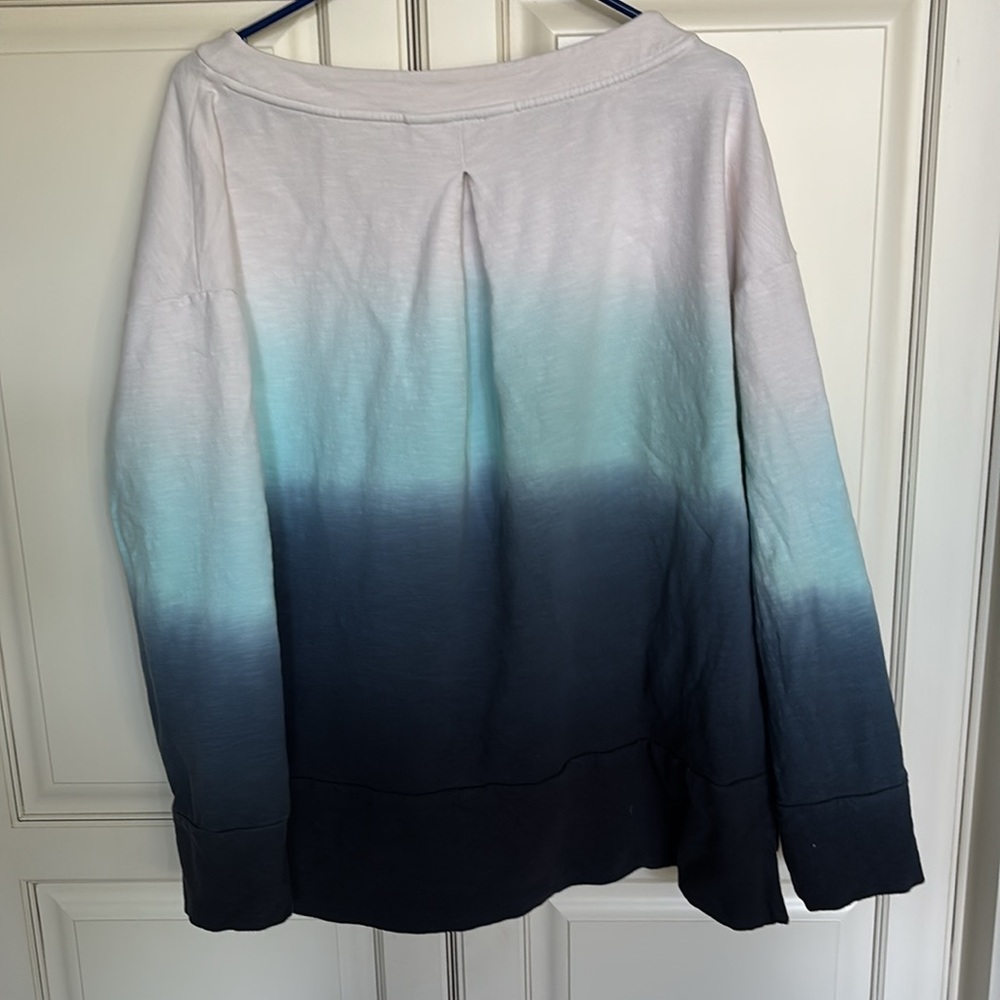 Talbots By T (comfort line) ombre V-neck sweatshirt - Picture 8 of 8